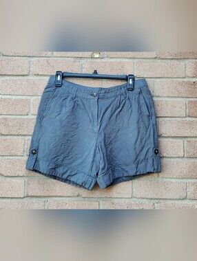 J.Jill Grey Linen Blend Cuffed Chino Shorts